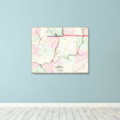 ペンシルバニア油地区の地図 キャンバスプリント (インサイチュ (ウッドフロア))