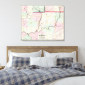 ペンシルバニア油地区の地図 キャンバスプリント (インサイチュ (寝室))