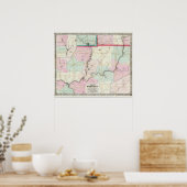 ペンシルバニア油地区の地図 ポスター (キッチン)