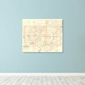 ペンシルバニア油地域地図 キャンバスプリント (インサイチュ (ウッドフロア))