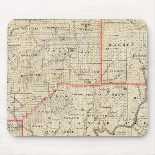 ペンシルバニア油地域地図 マウスパッド (正面)