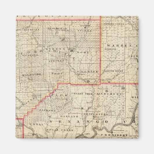 ペンシルバニア油地域地図 マグネット (正面)