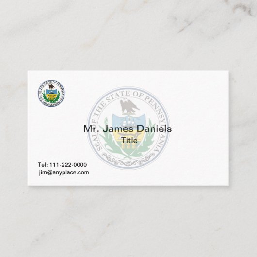 ペンシルバニア素晴らしシール 名刺 (正面)
