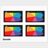 ペンシルバニア虹の配列 長方形シール (シート)