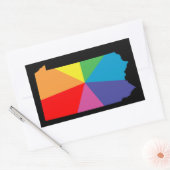 ペンシルバニア虹の配列 長方形シール (封筒)