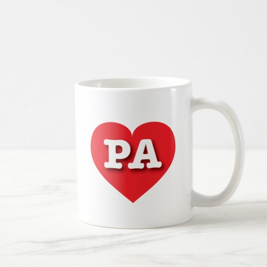ペンシルバニア赤いハート- I love PA コーヒーマグカップ (右)