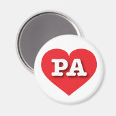 ペンシルバニア赤いハート- I love PA マグネット (正面/裏面)