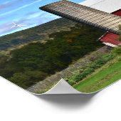 ペンシルバニア赤い納屋と風車12 x 8 ポスター (角)