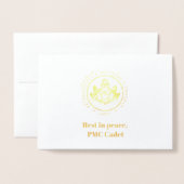 ペンシルバニア軍隊大学の同情カード – 1970 箔カード (封筒付き正面)