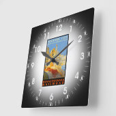 ペンシルバニア鉄道からアトランティックシティウォールクロック スクエア壁時計 (傾斜)