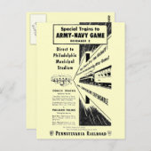 ペンシルバニア鉄道を介した陸海軍ゲーム ポストカード (正面/裏面)