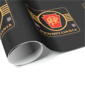 ペンシルバニア鉄道ブラック&金ゴールドロゴ        ラッピングペーパー (ロールコーナー)