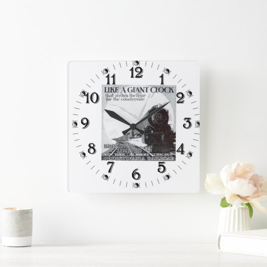 ペンシルバニア鉄道ブロードウェイ有限会社1929 スクエア壁時計 (ホーム)