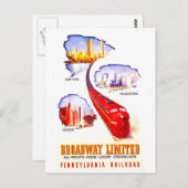 ペンシルバニア鉄道ブロードウェイ限定ストリーマー ポストカード (正面/裏面)