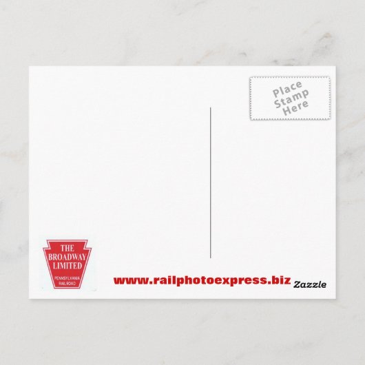 ペンシルバニア鉄道ブロードウェイ限定ストリーマー ポストカード (裏面)