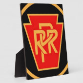 ペンシルバニア鉄道ロゴ、ブラック&金ゴールド フォトプラーク (側面)