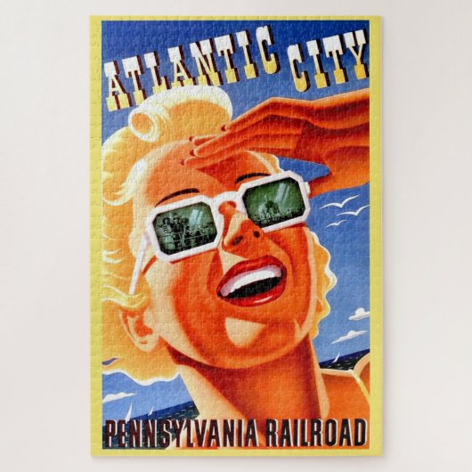 ペンシルバニア鉄道経由のアトランティックシティ ジグソーパズル (縦)