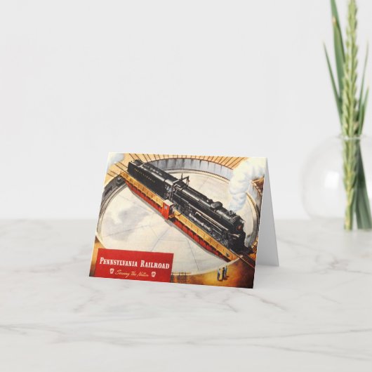 ペンシルバニア鉄道蒸気タービンノートカード カード (正面)