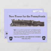 ペンシルバニア鉄道1926年葉書の電力 ポストカード (正面/裏面)