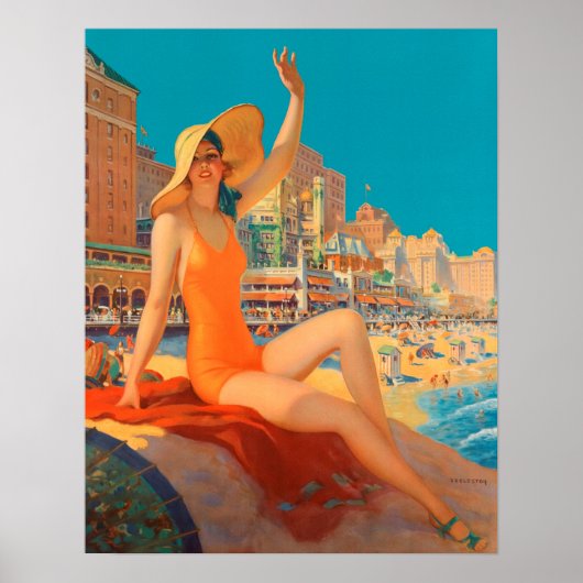 ペンシルバニア鉄道 – アトランティックシティ， 1935 ポスター (正面)