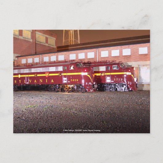 ペンシルバニア鉄道(JTFS)ナイトフォトシュート ポストカード (正面)