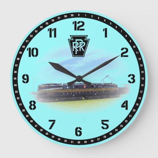 ペンシルバニア鉄道GG-1 #4800側面 ラージ壁時計 (正面)