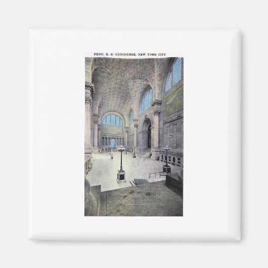 ペンシルバニア駅，ニューヨーク市1913ヴィンテージ マグネット (正面)