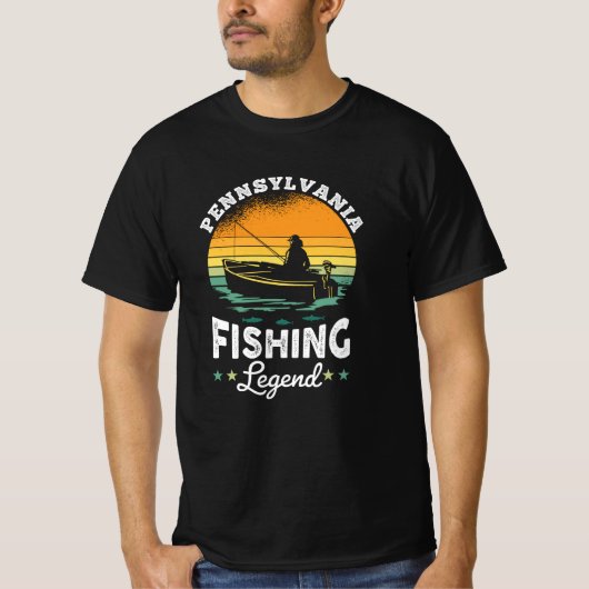 ペンシルバニア魚釣りレジェンドUSAフィッシャーギフト Tシャツ (正面)