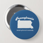 ペンシルバニア-アマン派の女の子はそれをTシャツ手動でします 缶バッジ (正面&裏面)