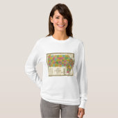 ペンシルバニア、ニュージャージーおよびデラウェア州の地図 Tシャツ (正面フル)
