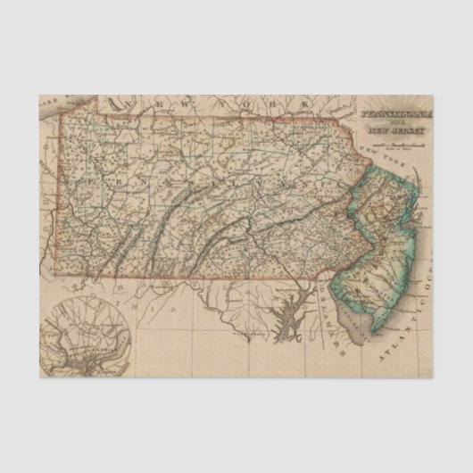 ペンシルバニア、ニュージャージー 薄葉紙 (正面)