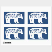 ペンシルバニア・ベア 長方形シール (シート)