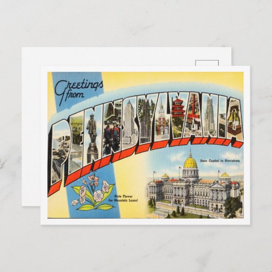 ペンシルバニア・ヴィンテージ・トラベルからの挨拶 ポストカード (正面/裏面)