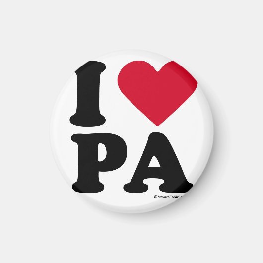 ペンシルバニア – "I LOVE PA" "I LOVE PENNSYLVANIA" マグネット (正面)