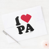 ペンシルバニア – "I LOVE PA" "I LOVE PENNSYLVANIA" ラウンドシール (封筒)