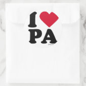 ペンシルバニア – "I LOVE PA" "I LOVE PENNSYLVANIA" ラウンドシール (バッグ)
