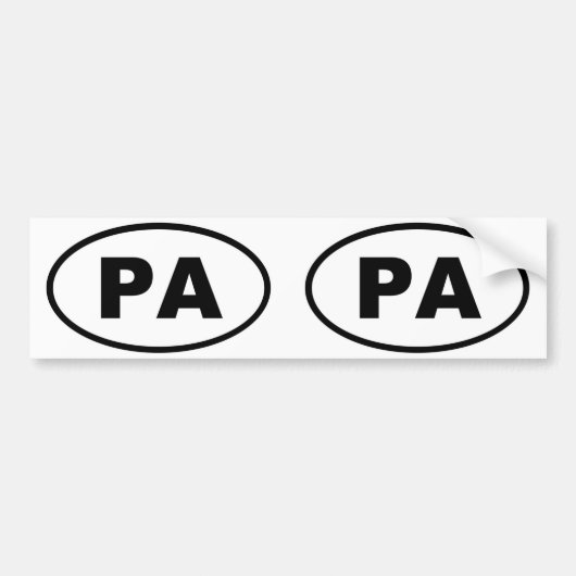 ペンシルバニアPA楕円 バンパーステッカー (正面)