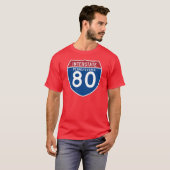 ペンシルバニアPA I-80の州間幹線道路の盾- Tシャツ (正面フル)