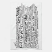 ペンシルバニアUSAスラング語アートマップキッチンタオル キッチンタオル (縦)