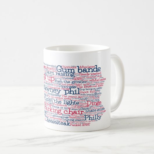 ペンシルバニアUSAスラング語アートマップコーヒーマグ コーヒーマグカップ (正面右)