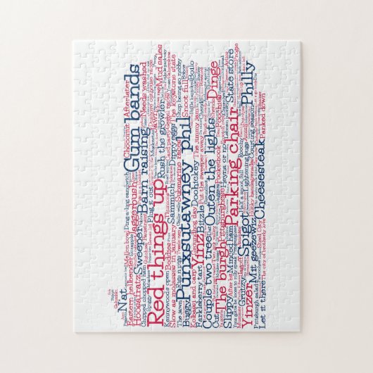 ペンシルバニアUSAスラング語アートマップジグソーパズル ジグソーパズル (縦)