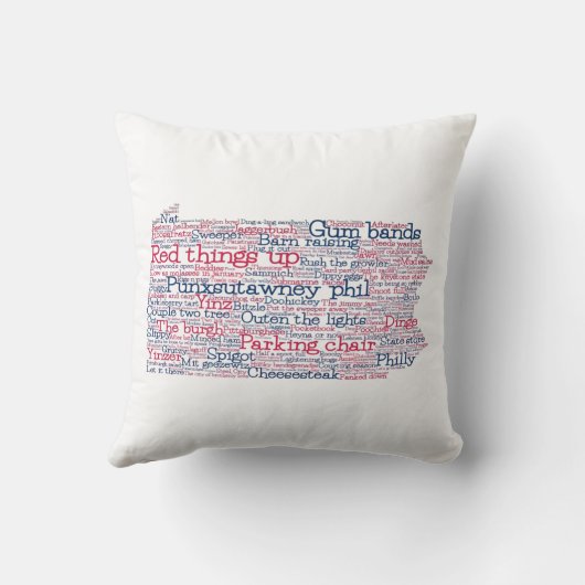 ペンシルバニアUSAスラング語アートマップ装飾用クッション クッション (裏面)