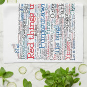 ペンシルバニアUSAスラング語アートマップ キッチンタオル (折り畳み)