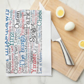 ペンシルバニアUSAスラング語アートマップ キッチンタオル (四つ折り)