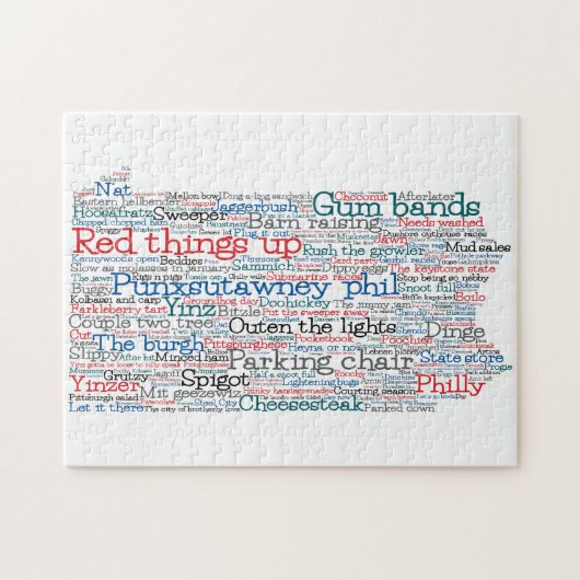 ペンシルバニアUSAスラング語アートマップ ジグソーパズル (横)