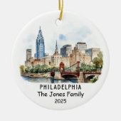 ペンシルバパーソナライズされたニア州フィラデルフィアオーナメント セラミックオーナメント (正面)