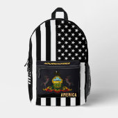 ペンシルバパーソナライズされたニア州旗バッグ、米国国旗 プリントバックパック (正面)