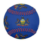 ペンシルバ最高のニアパパ、愛国米国、国旗 野球ボール (裏面)