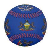 ペンシルバ最高のニアパパ、愛国米国、国旗 野球ボール (正面)