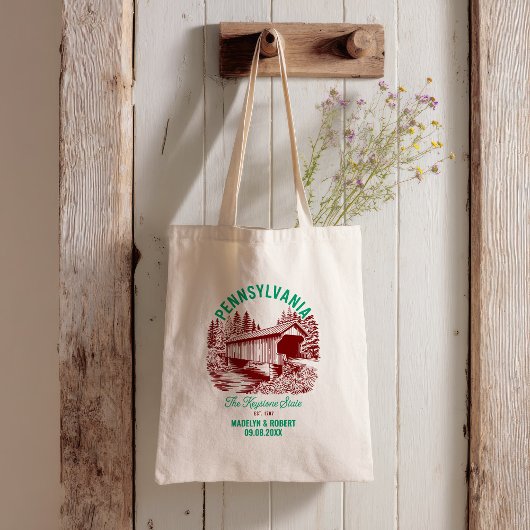 ペンシルバ結婚ニア歓迎バッグ、州ラブ トートバッグ